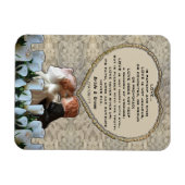 白いスペインの花嫁と花婿の愛の詩 マグネット (横)