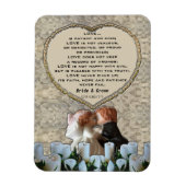 白いスペインの花嫁と花婿の愛の詩 マグネット (縦)