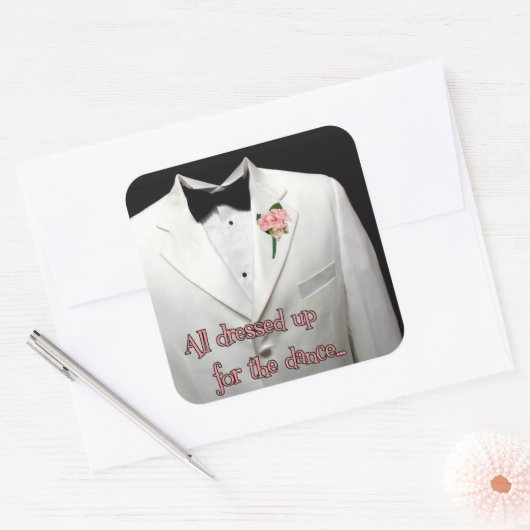 白いスポーツコートのシール スクエアシール (封筒)