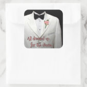 白いスポーツコートのシール スクエアシール (バッグ)