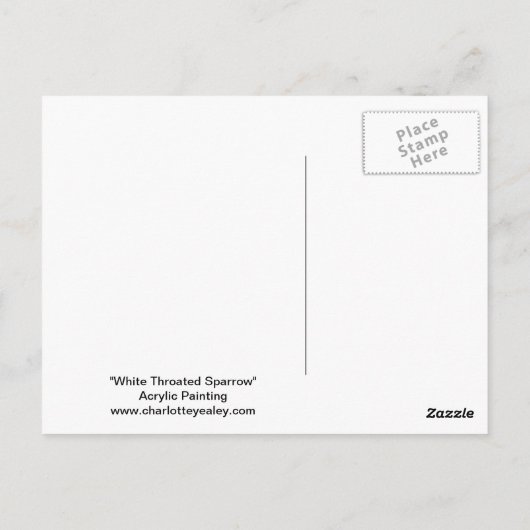 白いスロアワバードアートハガキ ポストカード (裏面)