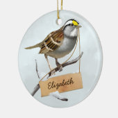 白いスロウカスタマイズマー名 セラミックオーナメント (左)