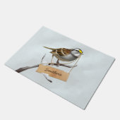 白いスロートカスタマイズスパローのファミリ名 ドアマット (アングル)