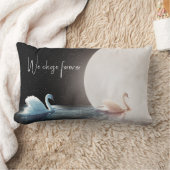 白いスワンと月 ランバークッション (ブランケット)