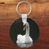 白いスワンのキーチェーン キーホルダー (正面)