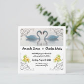 白いスワンの結婚式 招待状 (スタンド正面)