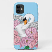白いスワンピンクの花 Case-Mate iPhoneケース (裏面)