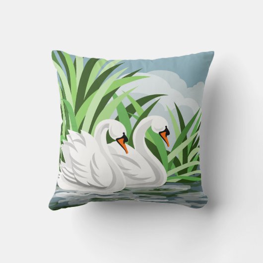 白いスワン クッション (裏面)