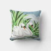 白いスワン クッション (正面)