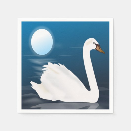 白いスワン スタンダードカクテルナプキン (正面)