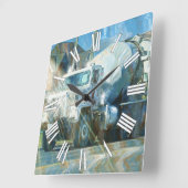 白いセメントのトラックの柱時計 スクエア壁時計 (傾斜)