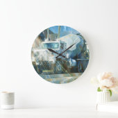 白いセメントのトラックの柱時計 ラージ壁時計 (ホーム)