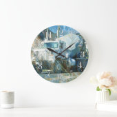 白いセメントのトラックの柱時計 ラージ壁時計 (ホーム)