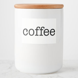 白いセラミック製キッチンキャニスター フードラベル