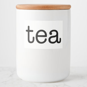 白いセラミック製キッチンキャニスター フードラベル