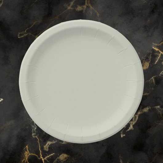 白いセージ無地のカラー ペーパープレート