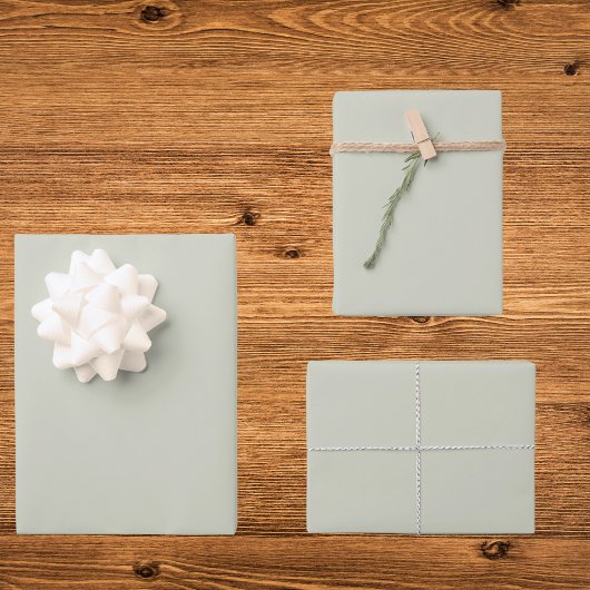 白いセージ無地のカラー ラッピングペーパーシート