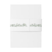 白いセージ緑の葉の腕モノグラム結婚の腕 招待状ベリーバンド (裏面例)