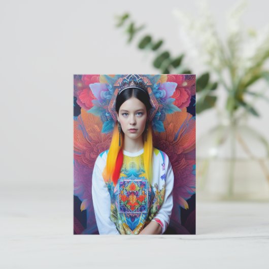 白いセーターを着たプリンセス ポストカード (スタンド正面)