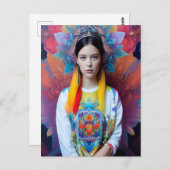 白いセーターを着たプリンセス ポストカード (正面/裏面)