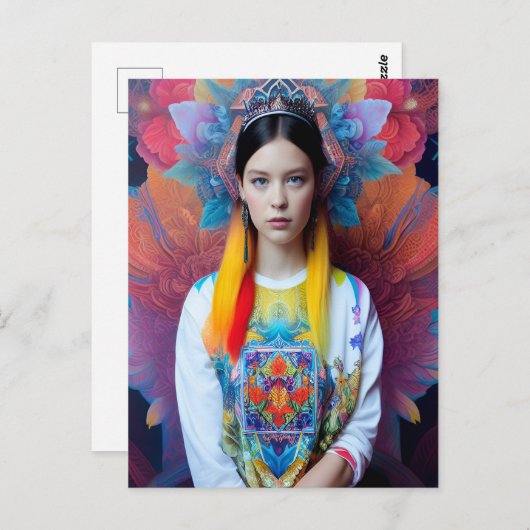 白いセーターを着たプリンセス ポストカード (正面/裏面)