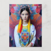 白いセーターを着たプリンセス ポストカード (正面)