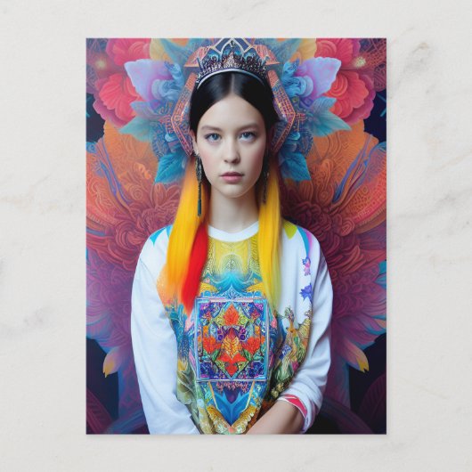 白いセーターを着たプリンセス ポストカード (正面)