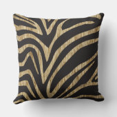 白いゼブラの黒とテクスチャ クッション (裏面)