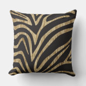 白いゼブラの黒とテクスチャ クッション (正面)