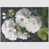 白いゼラニウムの花のデコパージュ 薄葉紙 (正面)