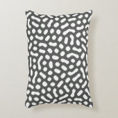 白いゼリー豆のような形の灰色 アクセントクッション (正面(垂直))