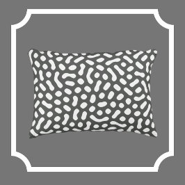 白いゼリー豆のような形の灰色 アクセントクッション