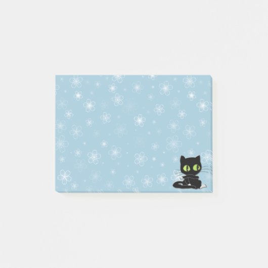 白いソックスを持つ黒猫 ポストイット (正面)