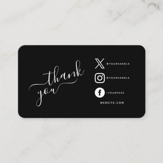 白いソーシャルメディ感謝していアアイコン エンクロージャーカード (正面)