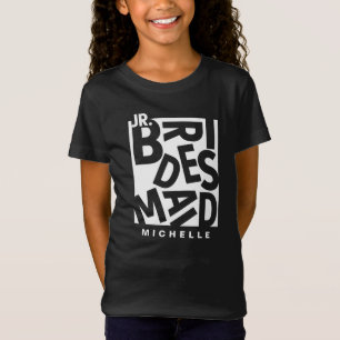 白いタイポグラフィのジュニア·ブリデ結婚ィス Tシャツ
