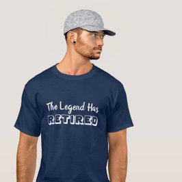 白いタイポグラフィの「伝説の引退」の引用 Tシャツ