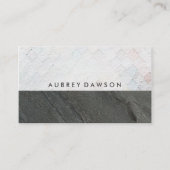 白いタイルのパタグランジーン |濃い石板色ブロック 名刺 (正面)