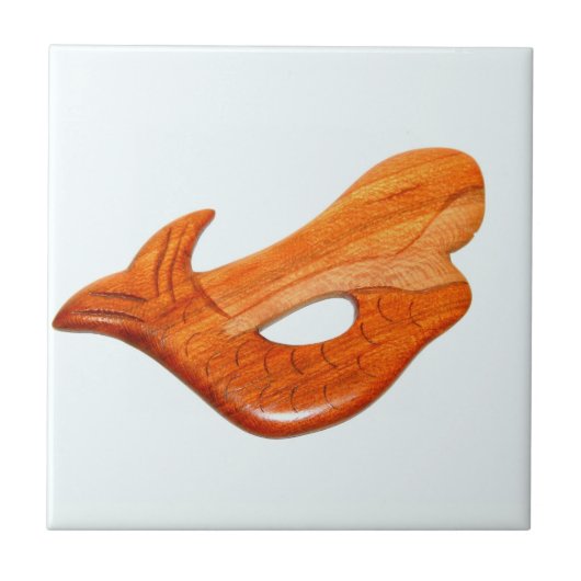 白いタイルの人魚 タイル (正面)