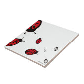 白いタイルの8匹のてんとう虫 タイル (側面)