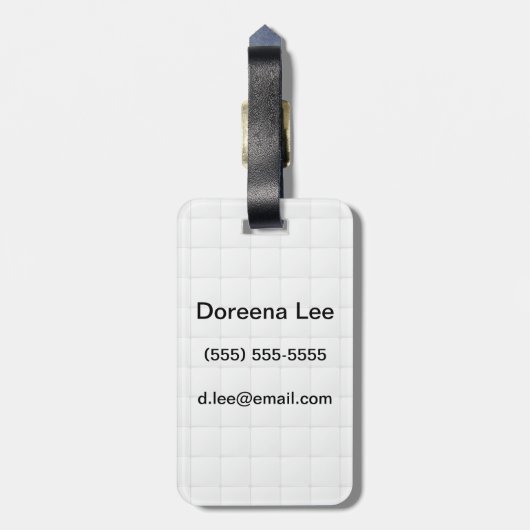 白いタイル ラゲッジタグ (裏面縦)