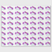 白いタオルの上のピンクのランとヒトデ ラッピングペーパー (フラット)