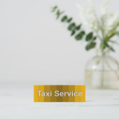 白いタクシー看板黄色い影付きタクシー運転手 スキニー名刺 (スタンド正面)