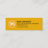 白いタクシー看板黄色い影付きタクシー運転手 スキニー名刺 (裏面)