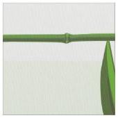 白いタケノコの柄に緑 ファブリック (クローズアップ)