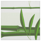 白いタケノコの柄に緑 ファブリック (見本)