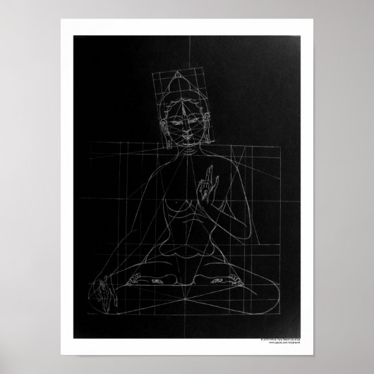 白いタラのスケッチのポスター ポスター (正面)