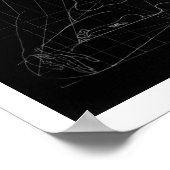 白いタラのスケッチのポスター ポスター (角)