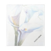 白いタラのユリのカスタマイズ可能なノートパッド ノートパッド (正面)