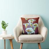 白いタラのユリ芸術的が花を茶色に切る クッション (椅子)