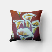 白いタラのユリ芸術的が花を茶色に切る クッション (裏面)